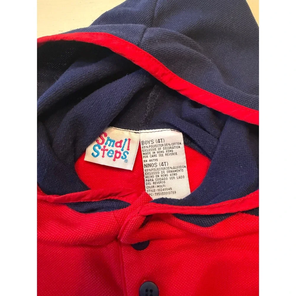 Small Steps Boys 4T Race Car Team Hooded Henley Embroidered‎ Sweatshirt